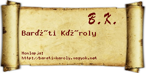 Baráti Károly névjegykártya