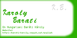 karoly barati business card