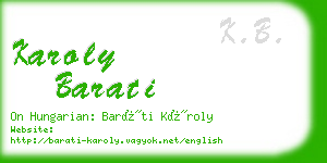 karoly barati business card